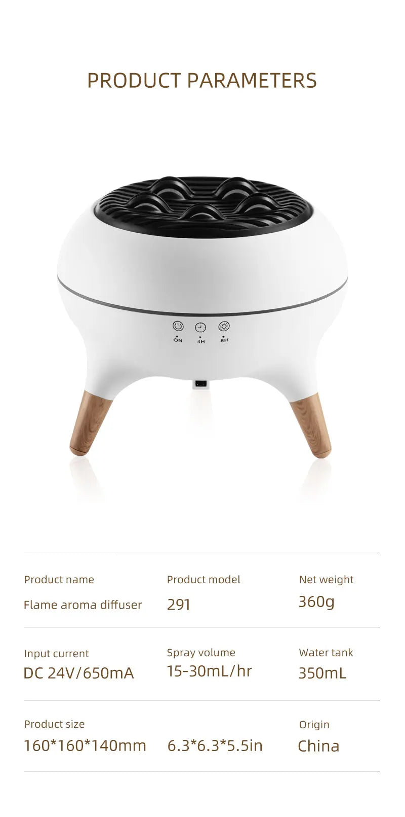 Flame Air Humidifier Dynamic Jellyfish Aroma Diffuser with Colorful Gradient Ambient Lights Remote Control Aromatherapy Diffuser