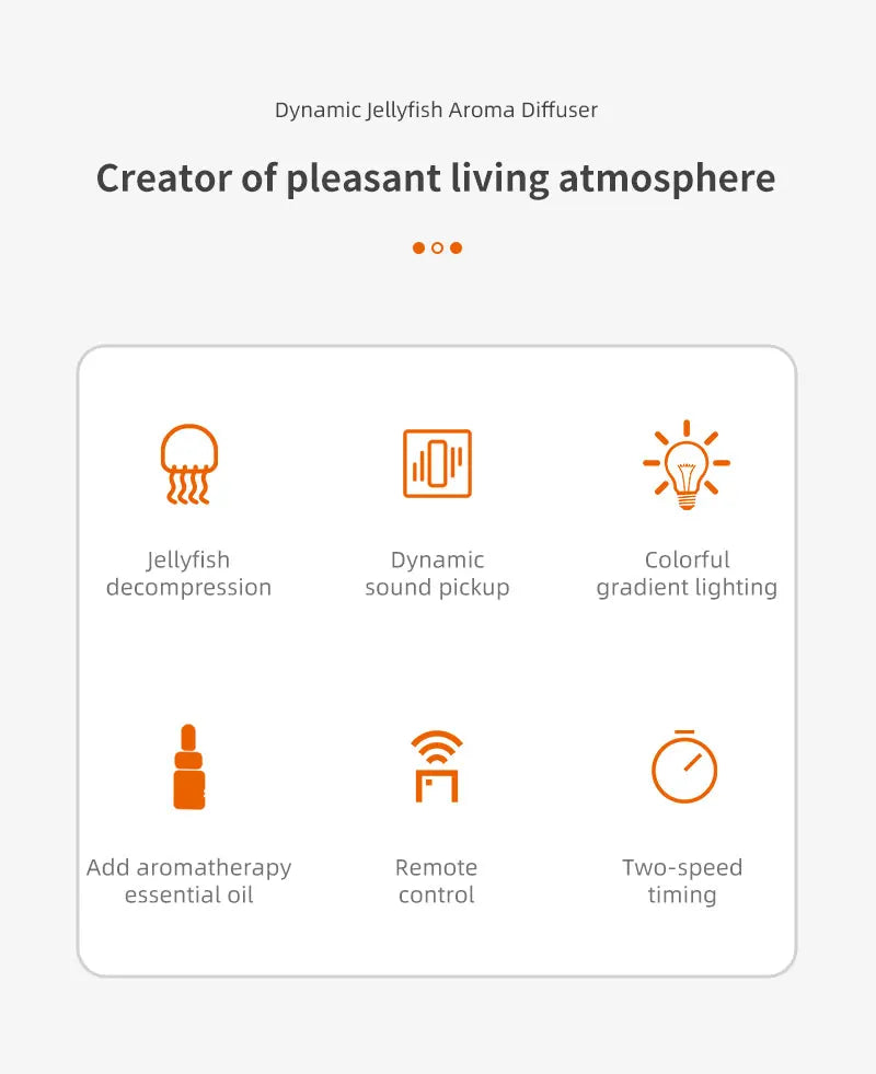 Flame Air Humidifier Dynamic Jellyfish Aroma Diffuser with Colorful Gradient Ambient Lights Remote Control Aromatherapy Diffuser