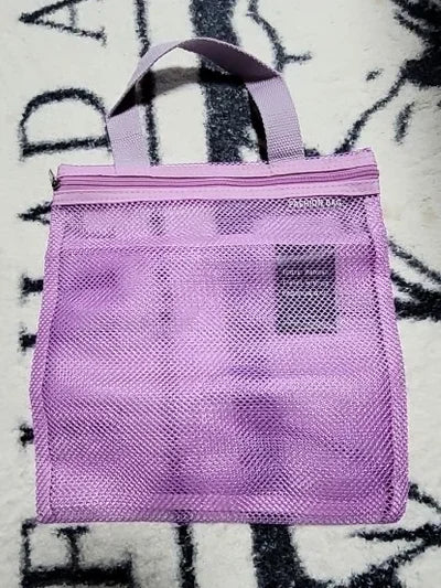 1pc Large Capacity Mesh Drawstring Cosmetic Bag Organizer Toiletry Body Shower Accessories Storage Bags Travel Handbags Swim Bag