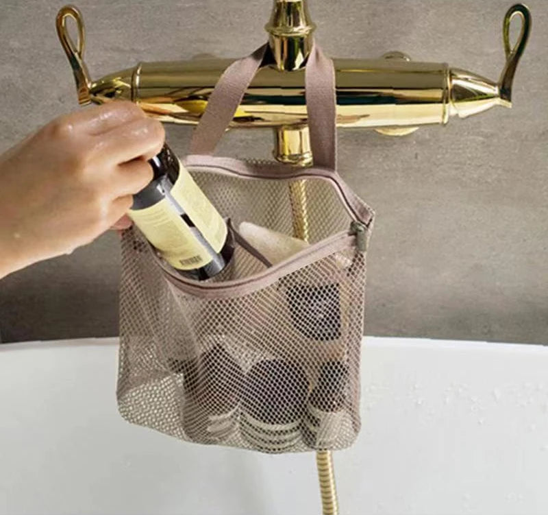 1pc Large Capacity Mesh Drawstring Cosmetic Bag Organizer Toiletry Body Shower Accessories Storage Bags Travel Handbags Swim Bag