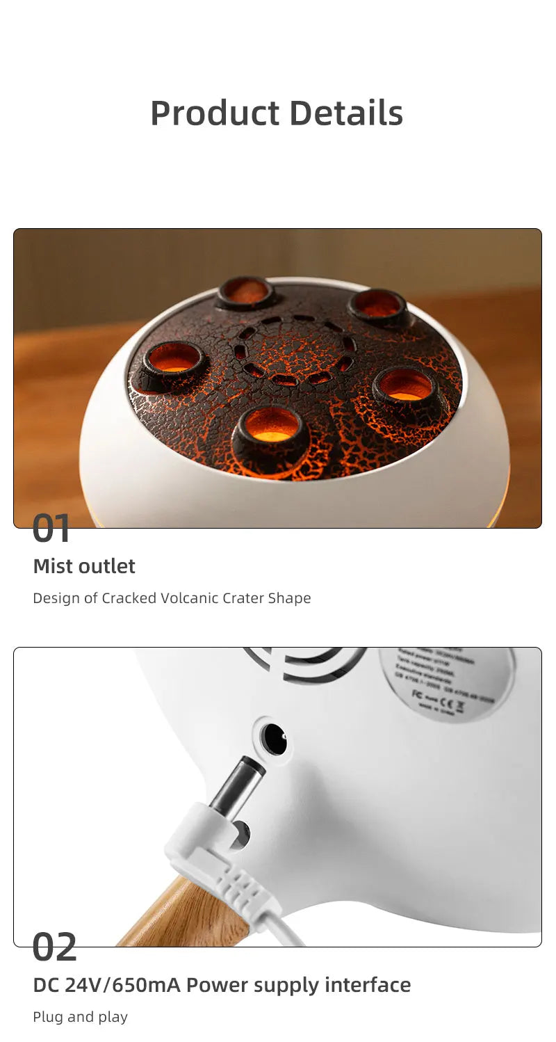 Flame Air Humidifier Dynamic Jellyfish Aroma Diffuser with Colorful Gradient Ambient Lights Remote Control Aromatherapy Diffuser