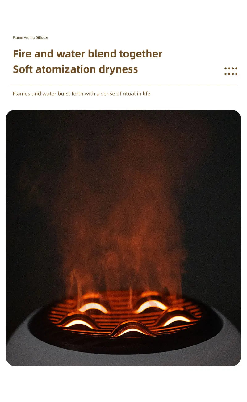 Flame Air Humidifier Dynamic Jellyfish Aroma Diffuser with Colorful Gradient Ambient Lights Remote Control Aromatherapy Diffuser