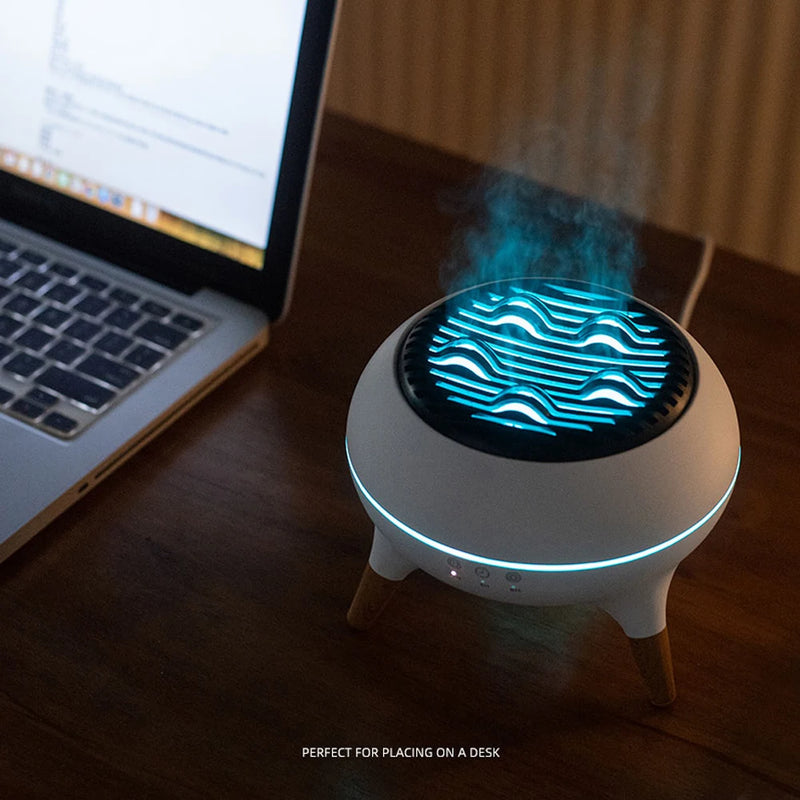 Flame Air Humidifier Dynamic Jellyfish Aroma Diffuser with Colorful Gradient Ambient Lights Remote Control Aromatherapy Diffuser