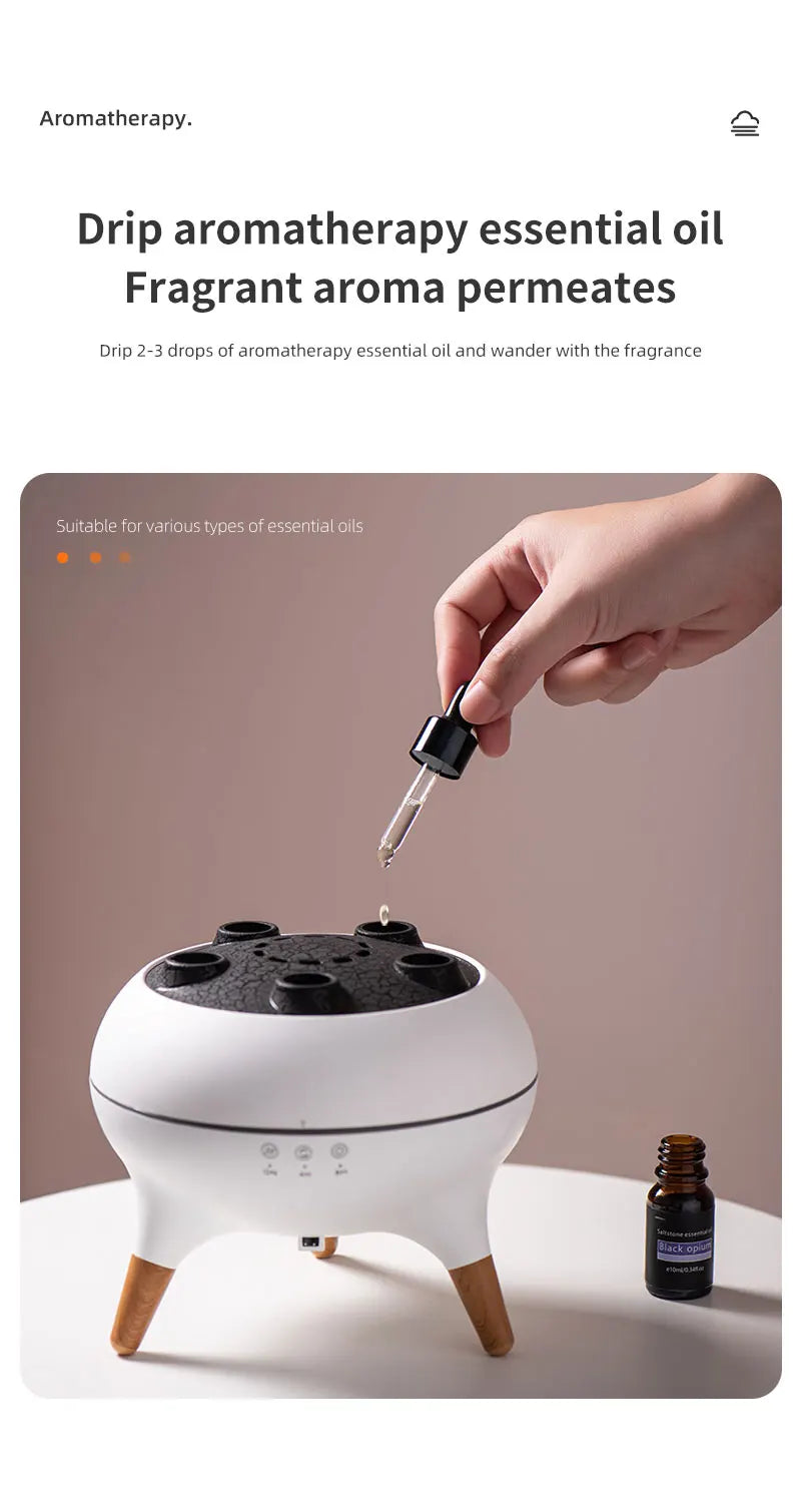 Flame Air Humidifier Dynamic Jellyfish Aroma Diffuser with Colorful Gradient Ambient Lights Remote Control Aromatherapy Diffuser