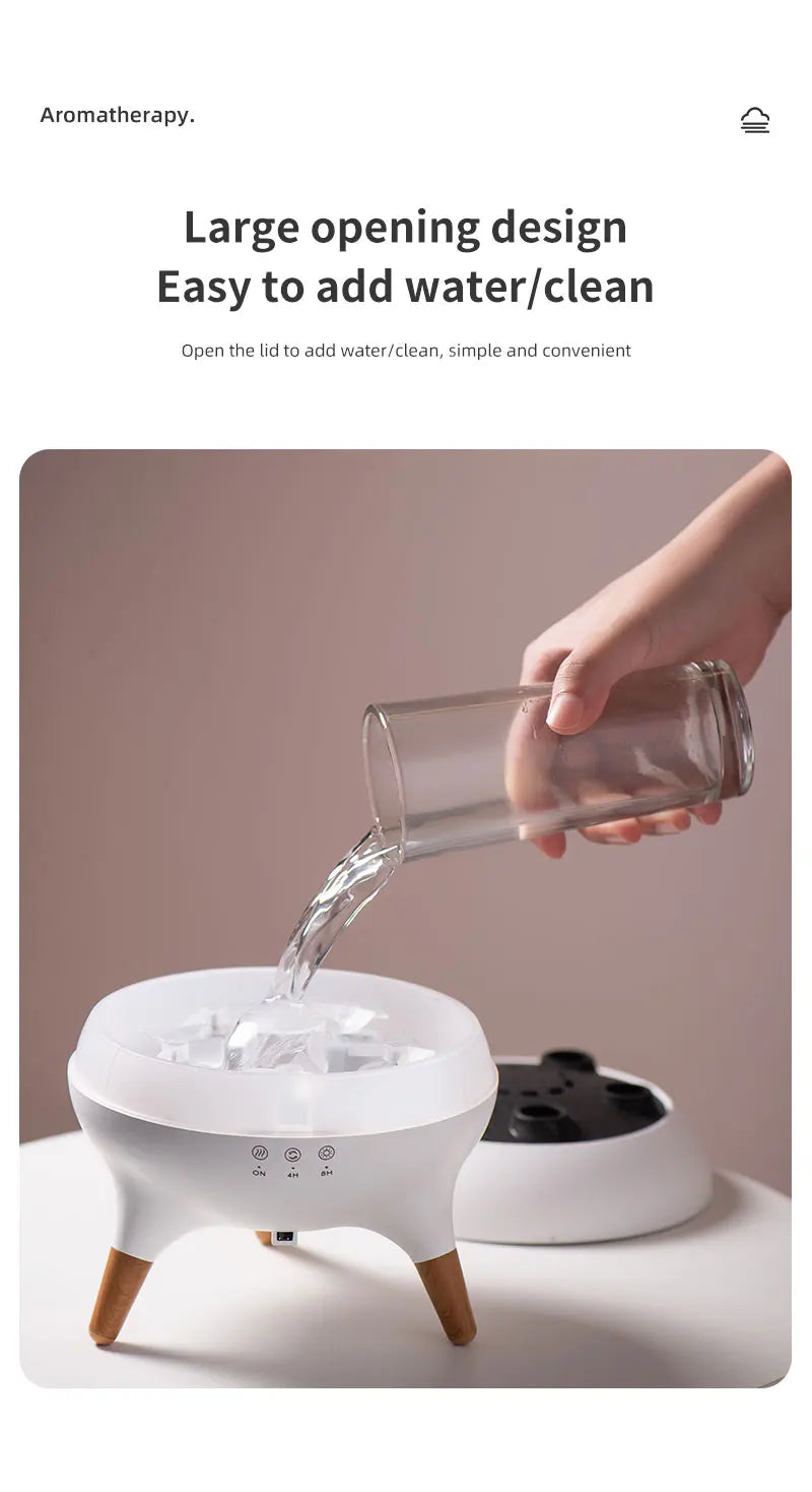 Flame Air Humidifier Dynamic Jellyfish Aroma Diffuser with Colorful Gradient Ambient Lights Remote Control Aromatherapy Diffuser