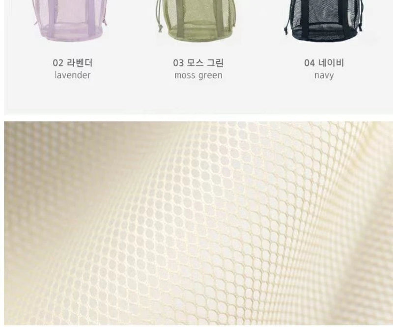 1pc Large Capacity Mesh Drawstring Cosmetic Bag Organizer Toiletry Body Shower Accessories Storage Bags Travel Handbags Swim Bag