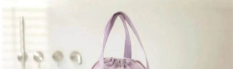 1pc Large Capacity Mesh Drawstring Cosmetic Bag Organizer Toiletry Body Shower Accessories Storage Bags Travel Handbags Swim Bag