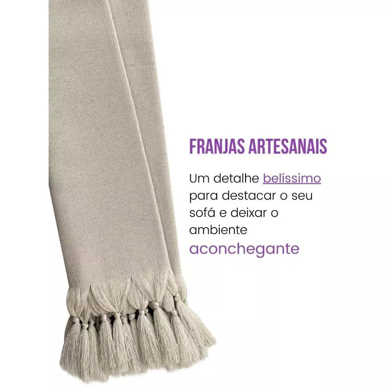 Kit Manta e Almofadas Luxo para Sofá Retrátil