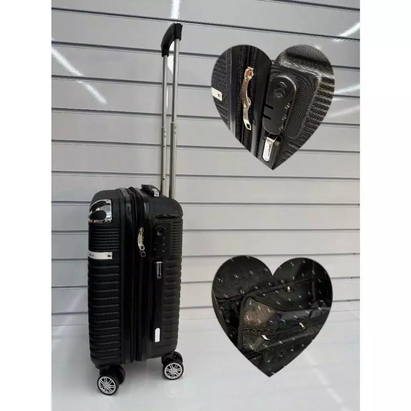 kit de Mala De Viagem 12KG 10 KG  8KG 4 Roda Gira 360 Grau Fibra + Frasqueira