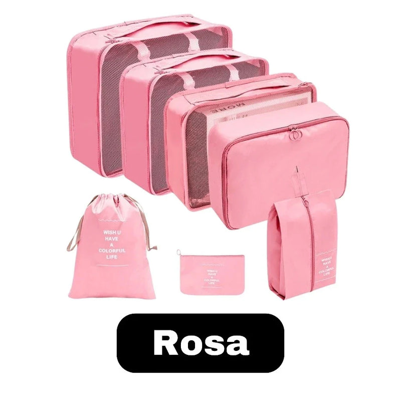 KIT Conjunto 7 Peças Organizador De Viagens Organizadoras Para Malas Bolsa