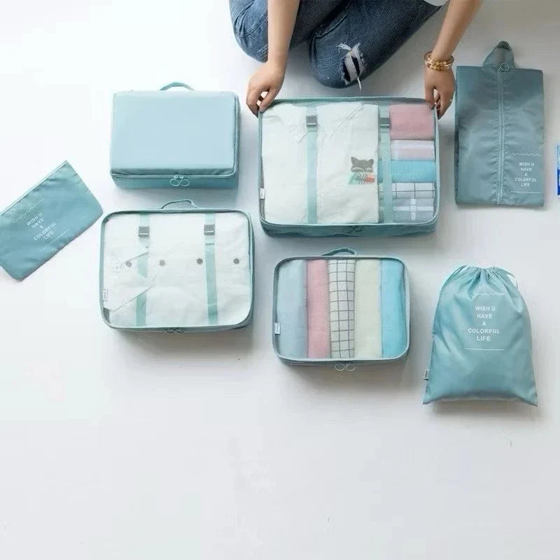 KIT Conjunto 7 Peças Organizador De Viagens Organizadoras Para Malas Bolsa