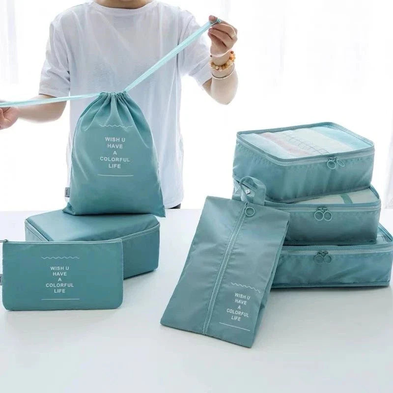 KIT Conjunto 7 Peças Organizador De Viagens Organizadoras Para Malas Bolsa