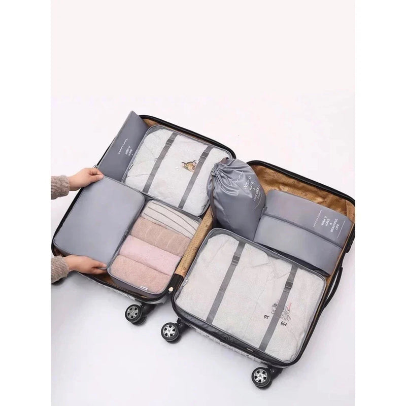 KIT Conjunto 7 Peças Organizador De Viagens Organizadoras Para Malas Bolsa