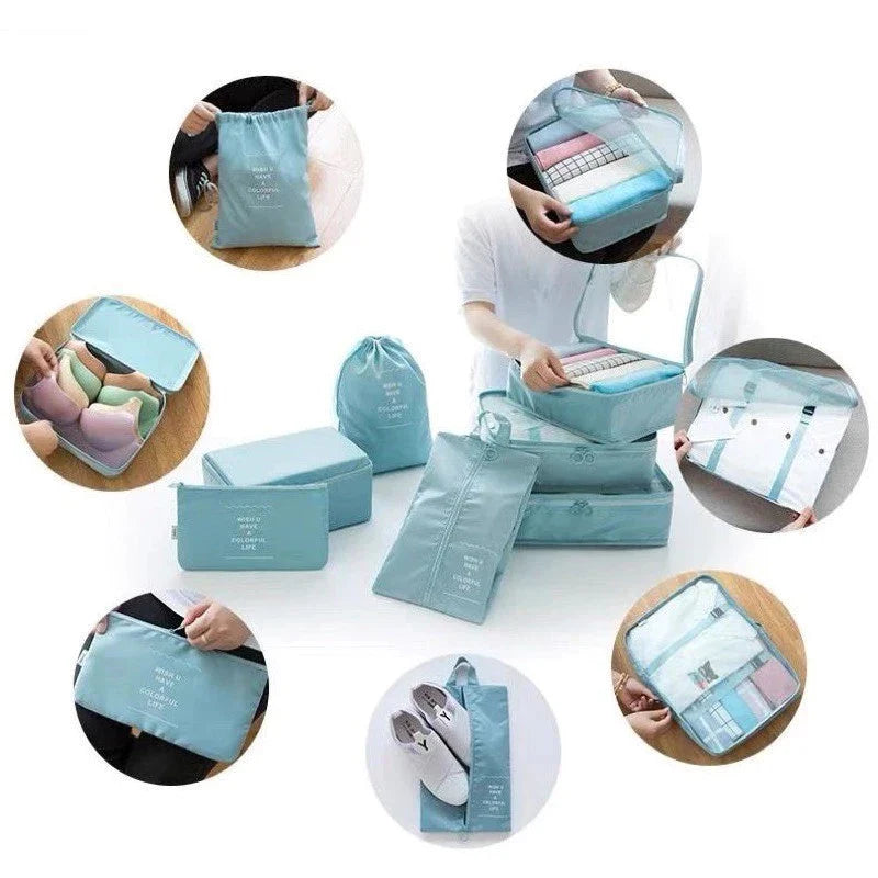 KIT Conjunto 7 Peças Organizador De Viagens Organizadoras Para Malas Bolsa